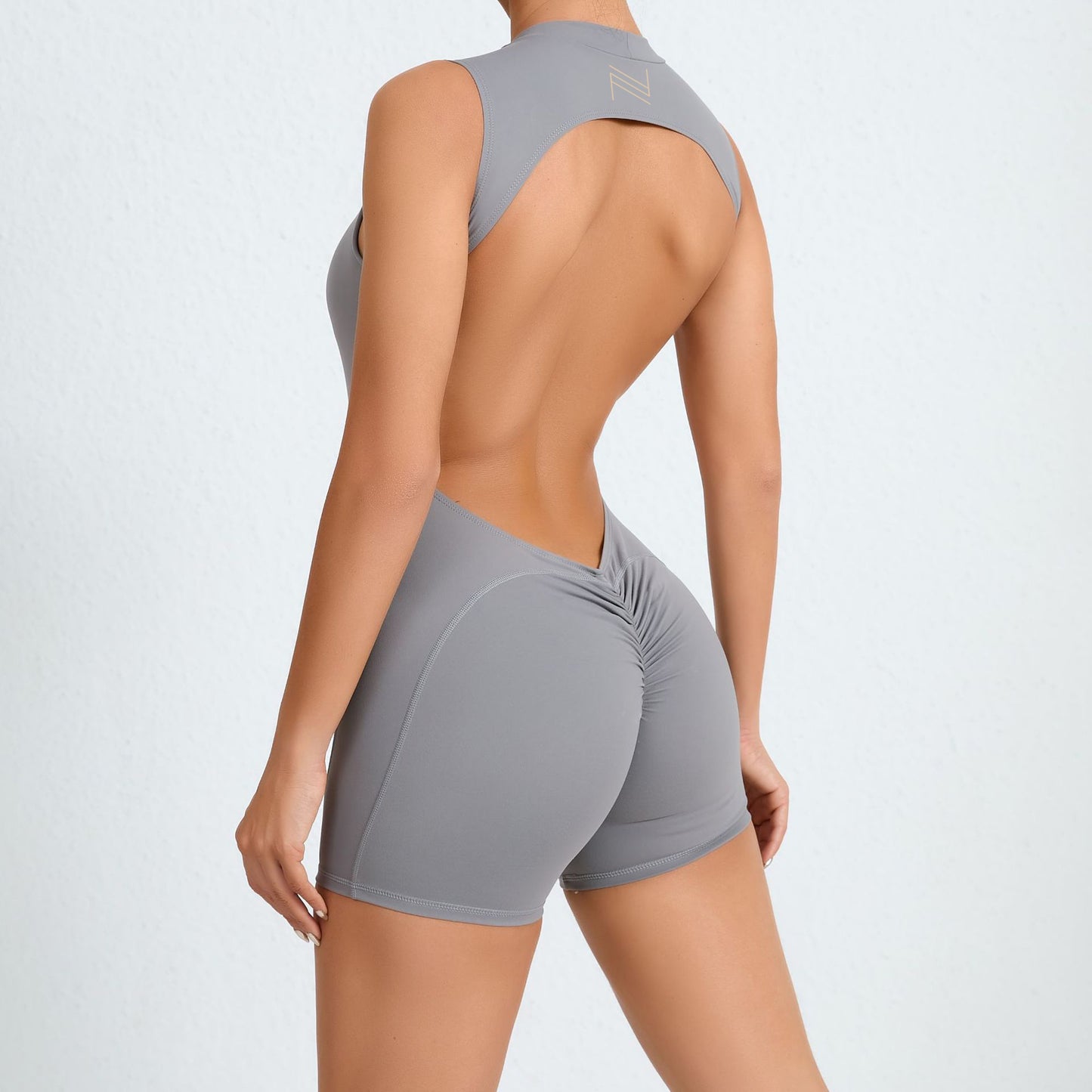 Abby Crunch Back Less Jumpsuit